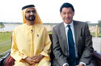 Sheikh Mohammed with John Sopel of the BBC. (Al Bayan)